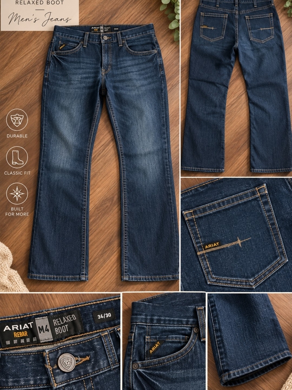 Ariat Men’s Relaxed Boot Jeans in Dark Indigo